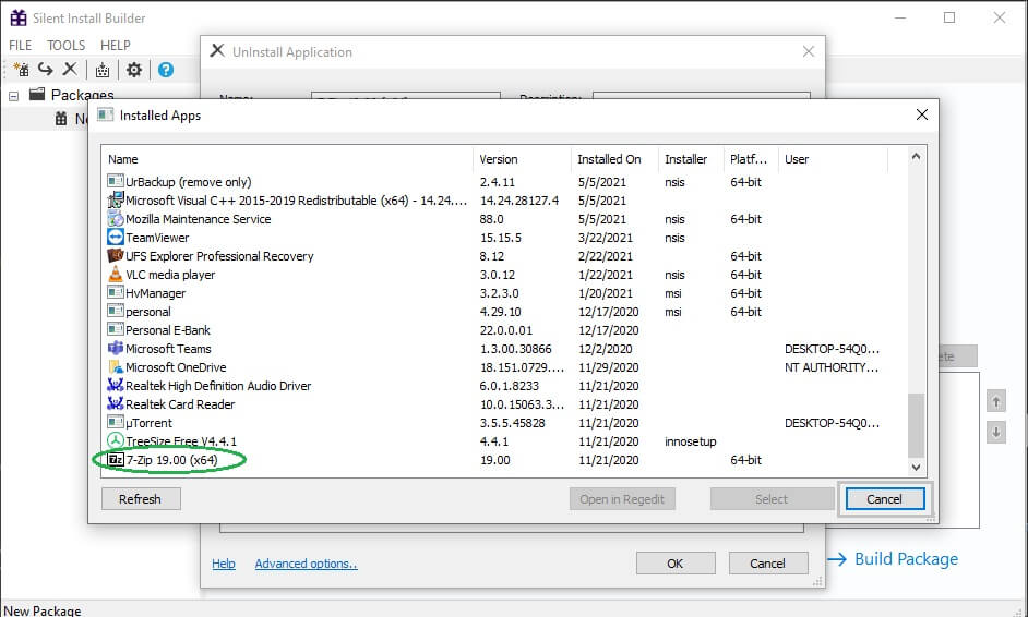 Uninstall Application 7-zip gpo