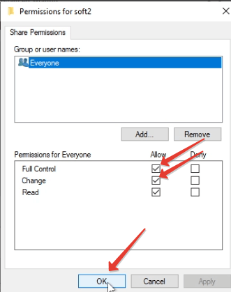 Permissions for Shared Folder